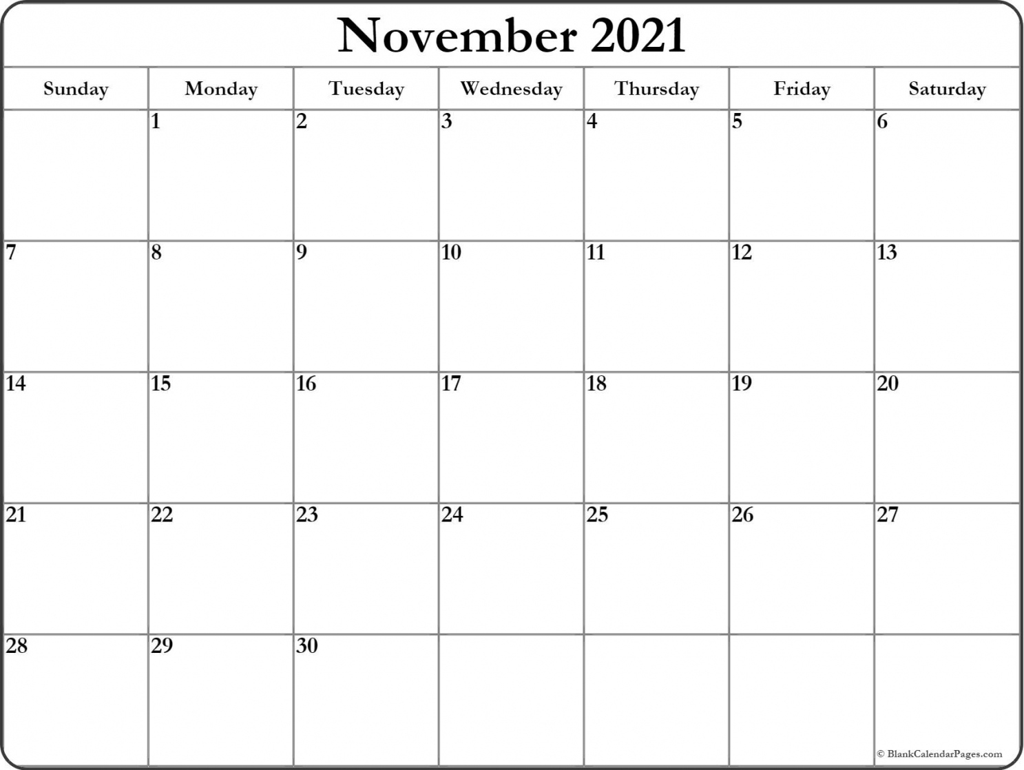 Calendar November 2021 Printable | Free Letter Templates 2021 Calendar November Festival