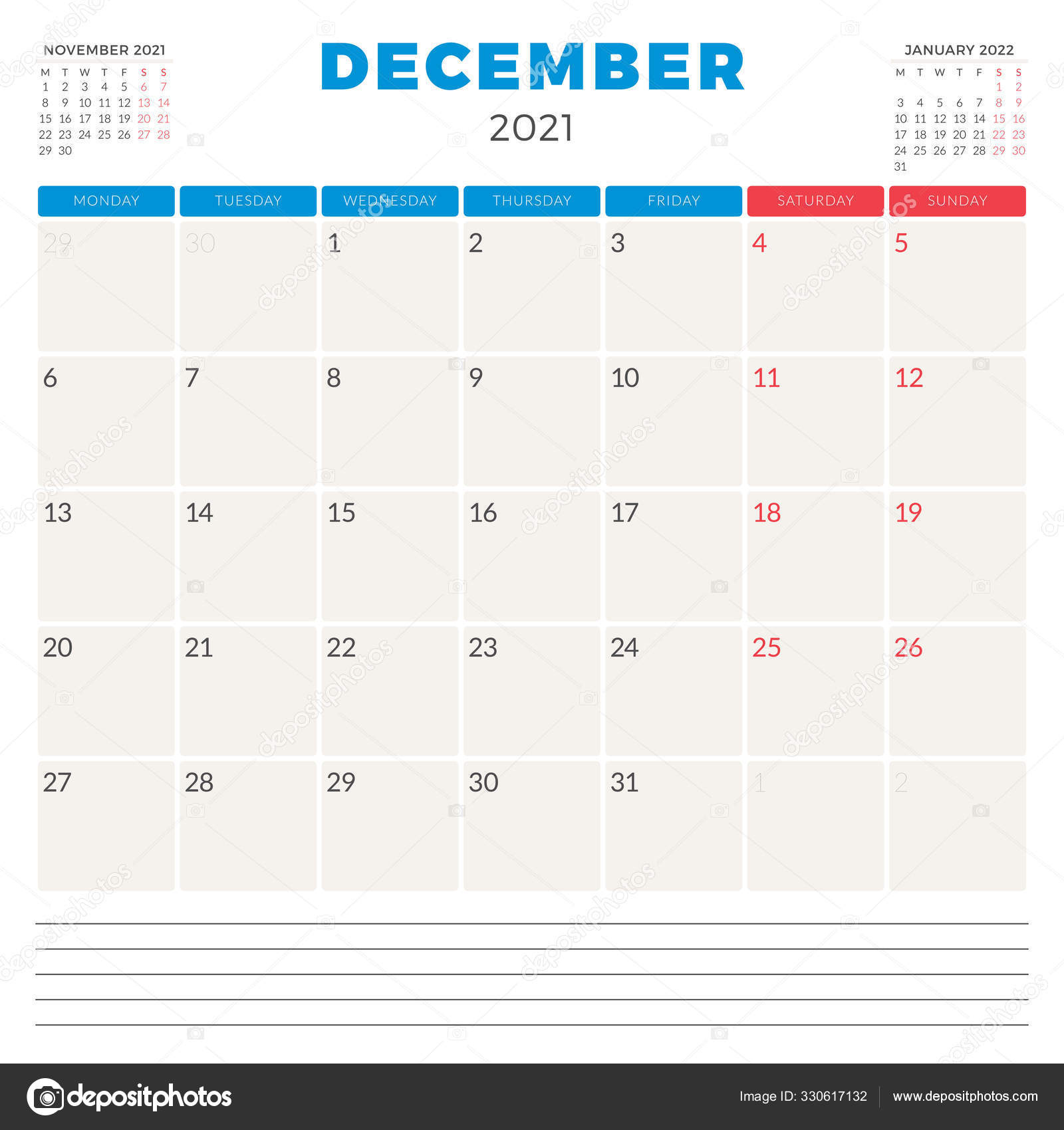Calendar Planner For December 2021. Week Starts On Monday December 2021 Calendar Monday Start