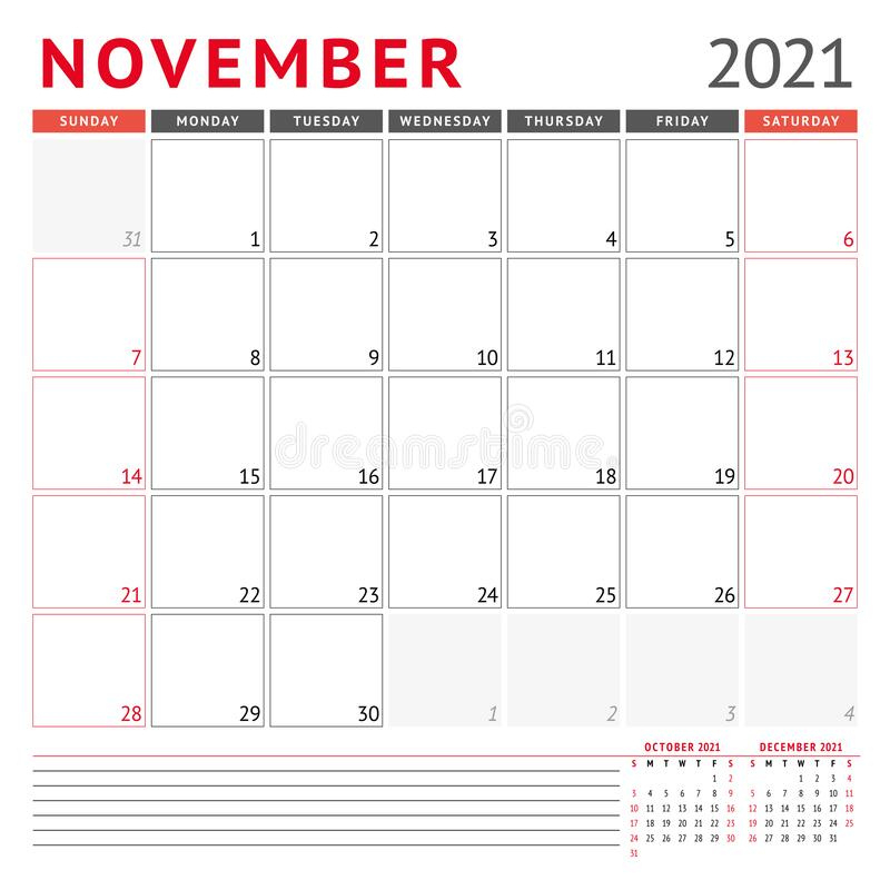 Calendar Template For November 2021. Business Monthly November 2021 Calendar Monday Start