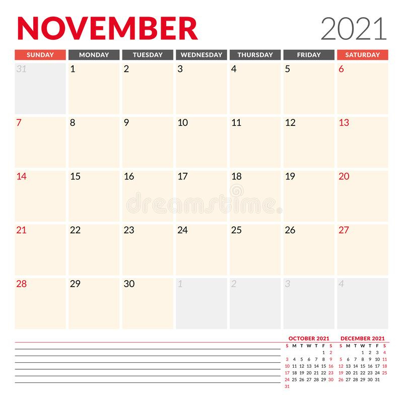 Calendar Template For November 2021. Business Monthly November 2021 Calendar Xl