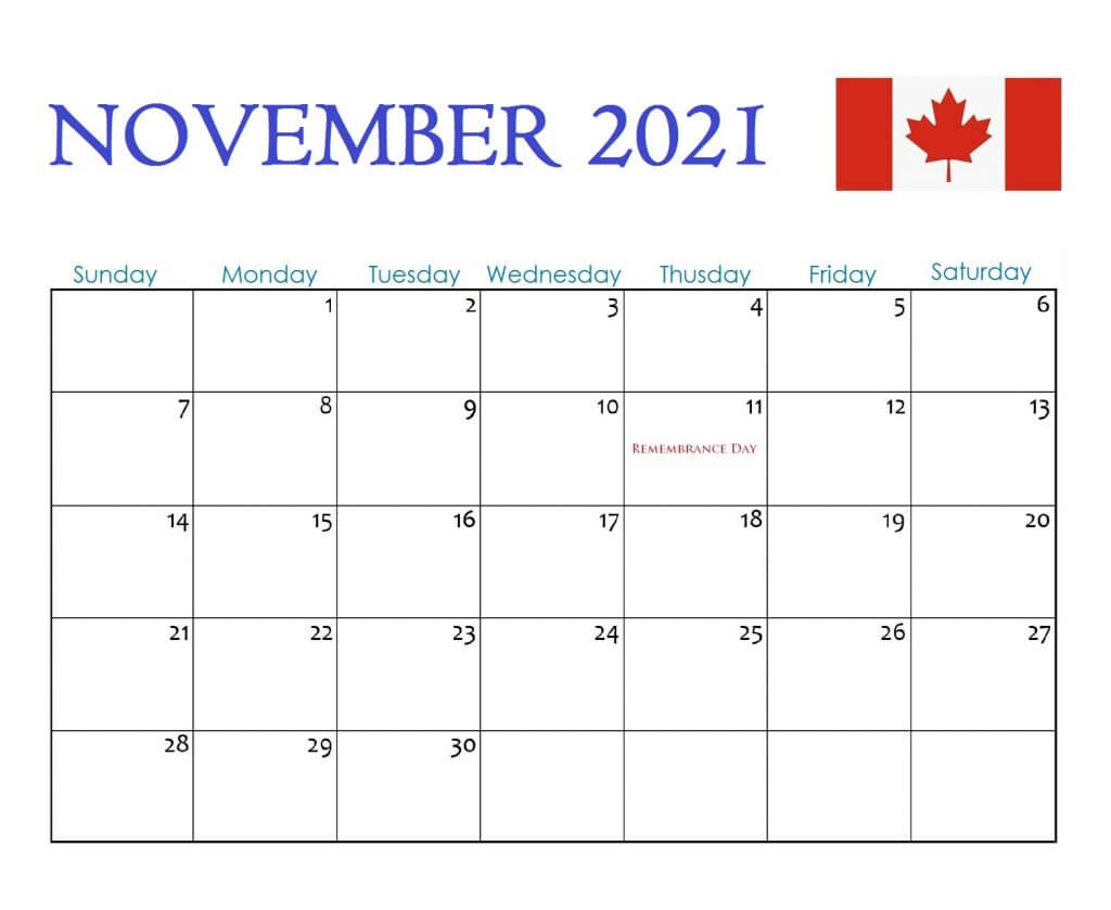 Canada Holidays 2021 Calendar November 2021 Calendar With Holidays Usa