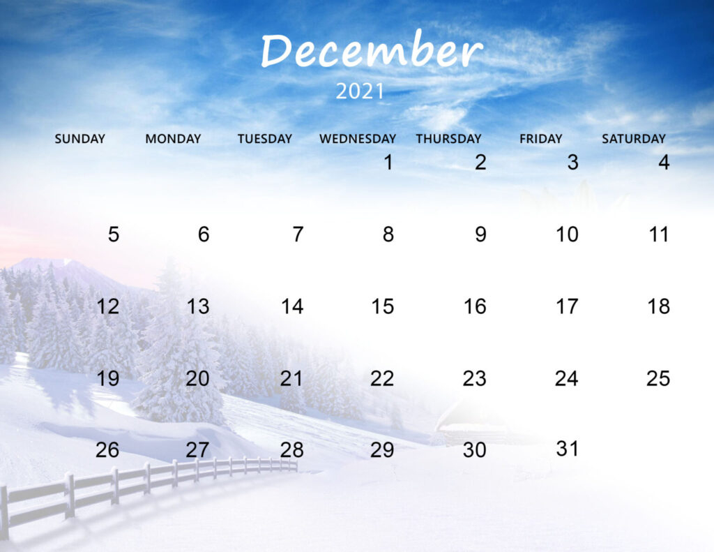Cute December 2021 Calendar Us With Holidays December 2021 Calendar Image