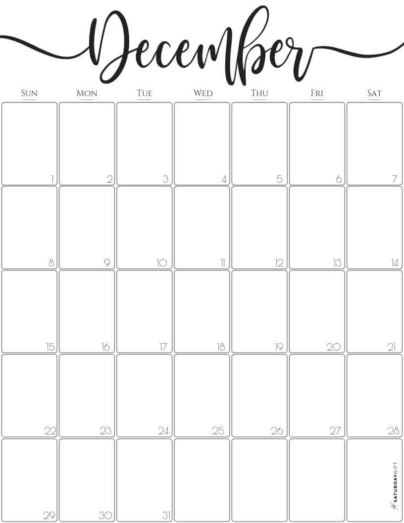 Cute (&amp; Free!) Printable December 2021 Calendar | Saturdaygift | Calendar Printables, October December 2020 To Feb 2021 Calendar