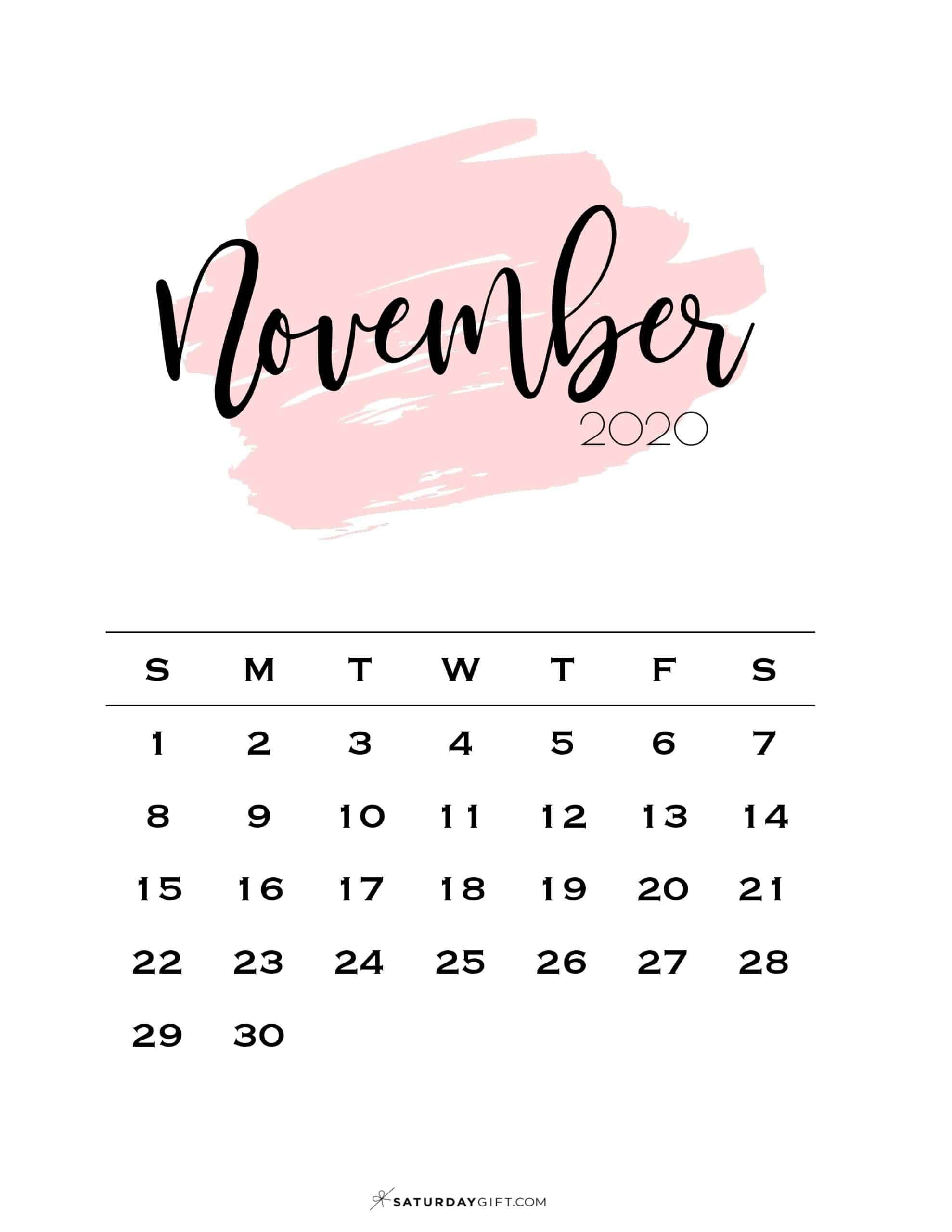 Cute (&amp; Free!) Printable November 2021 Calendar Cute November 2021 Calendar