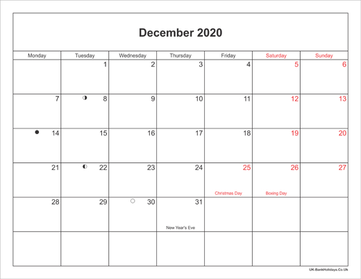 December 2020 Calendar Printable With Bank Holidays Uk November December 2020 And January 2021 Calendar