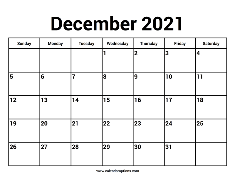 December 2021 Calendars - Calendar Options 2021 Calendar With December 2020