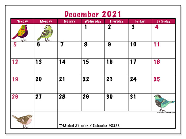 December 2021 Calendars &quot;Sunday - Saturday&quot; - Michel December Global Holidays 2021 Calendar