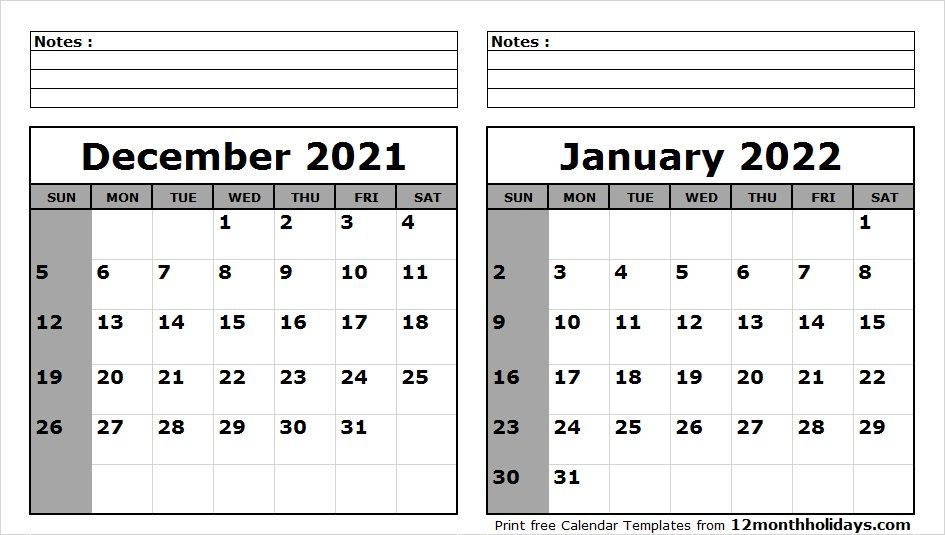 December 2021 January 2022 Calendar Printable | July November 2021 Calendar Nz