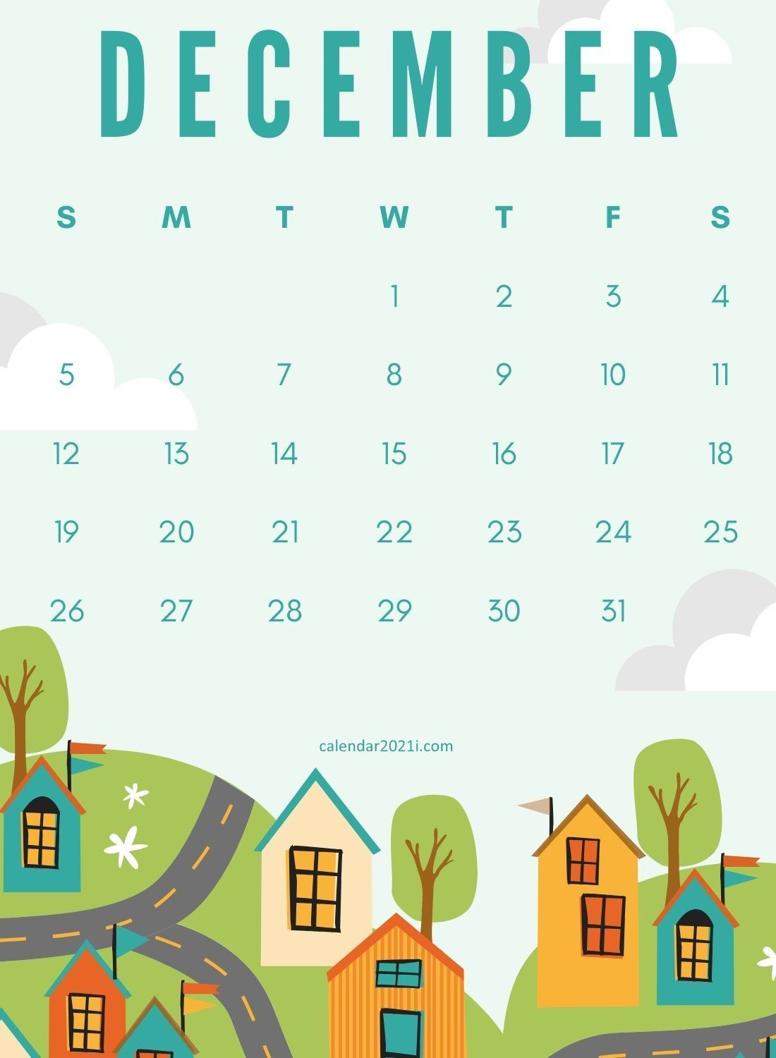 December 2021 Wall Calendar Printable Free Download For December 2021 Calendar Cute