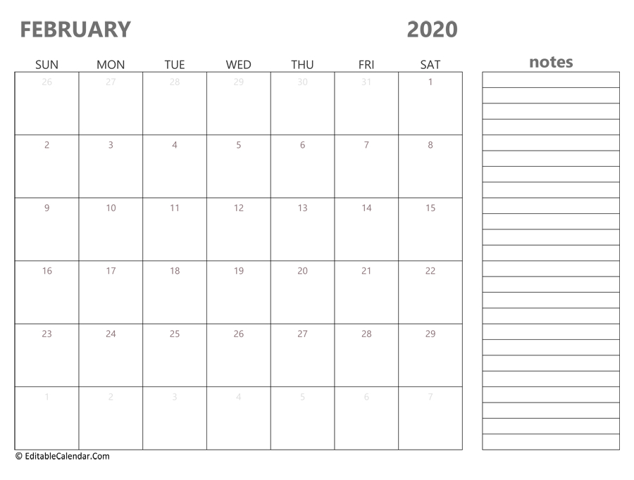 Download 2020 February Calendar Printable (Pdf Version) December 2020-February 2021 Calendar