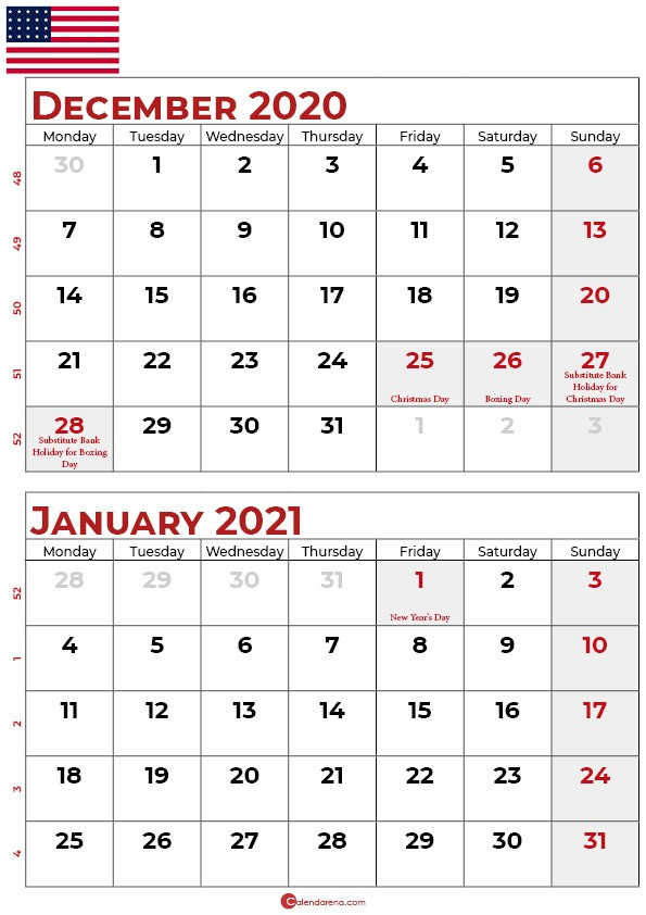 Download Free Calendar For December 2020 And January 2021 December 2020 And January 2021 Calendar