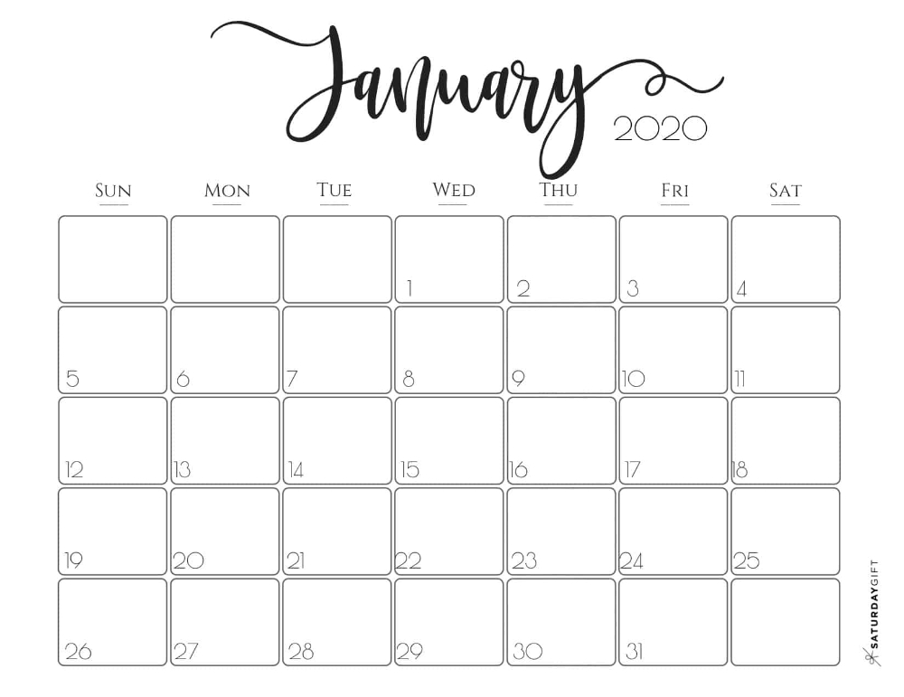 Elegant 2020 Calendar January - Free Printables | Pretty Elegant November 2021 Calendar