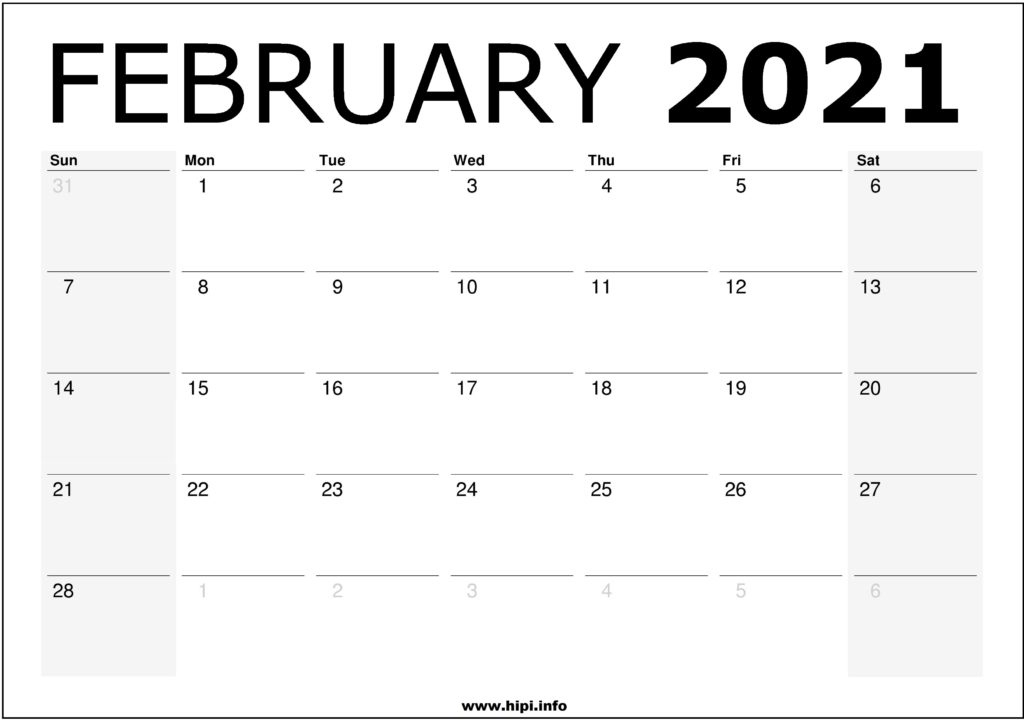 February 2021 Calendar Printable - Monthly Calendar Free November 2021 Calendar Singapore