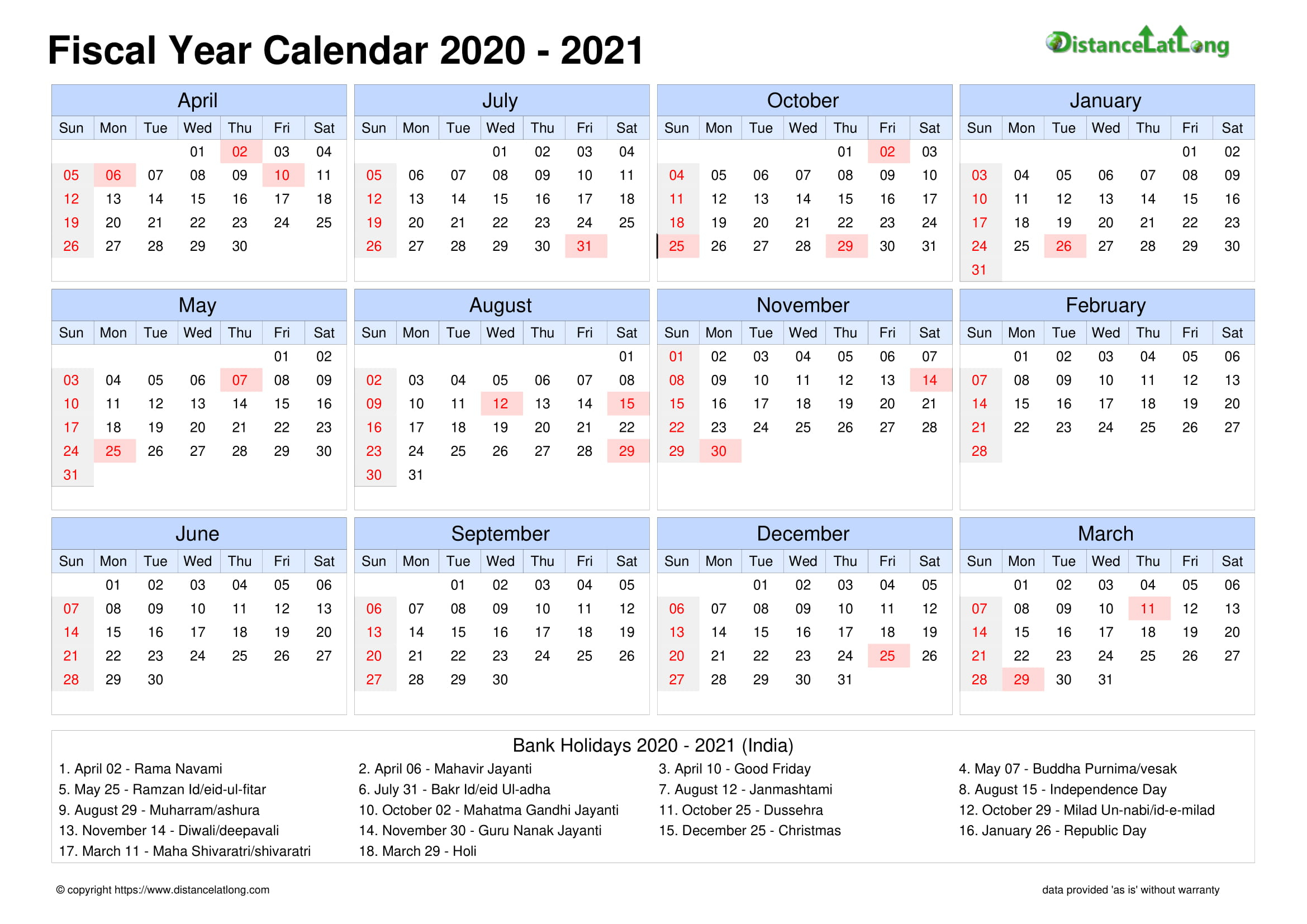 Fiscal Landscape Calendar Vertical Outer Border Sunday To Indian Calendar November 2021