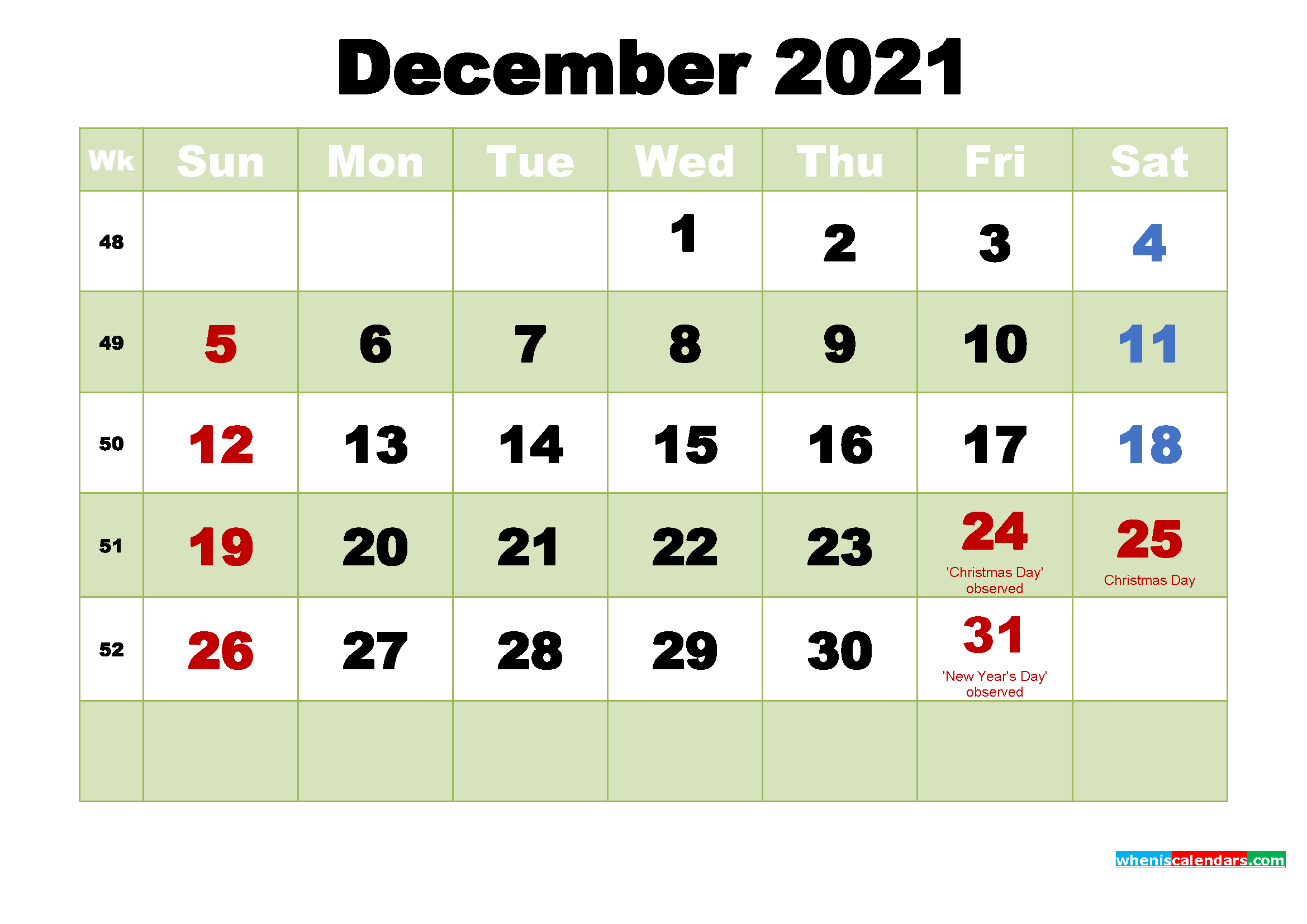 Free December 2021 Printable Calendar Template Word Pdf December 2021 Calendar Printable Free