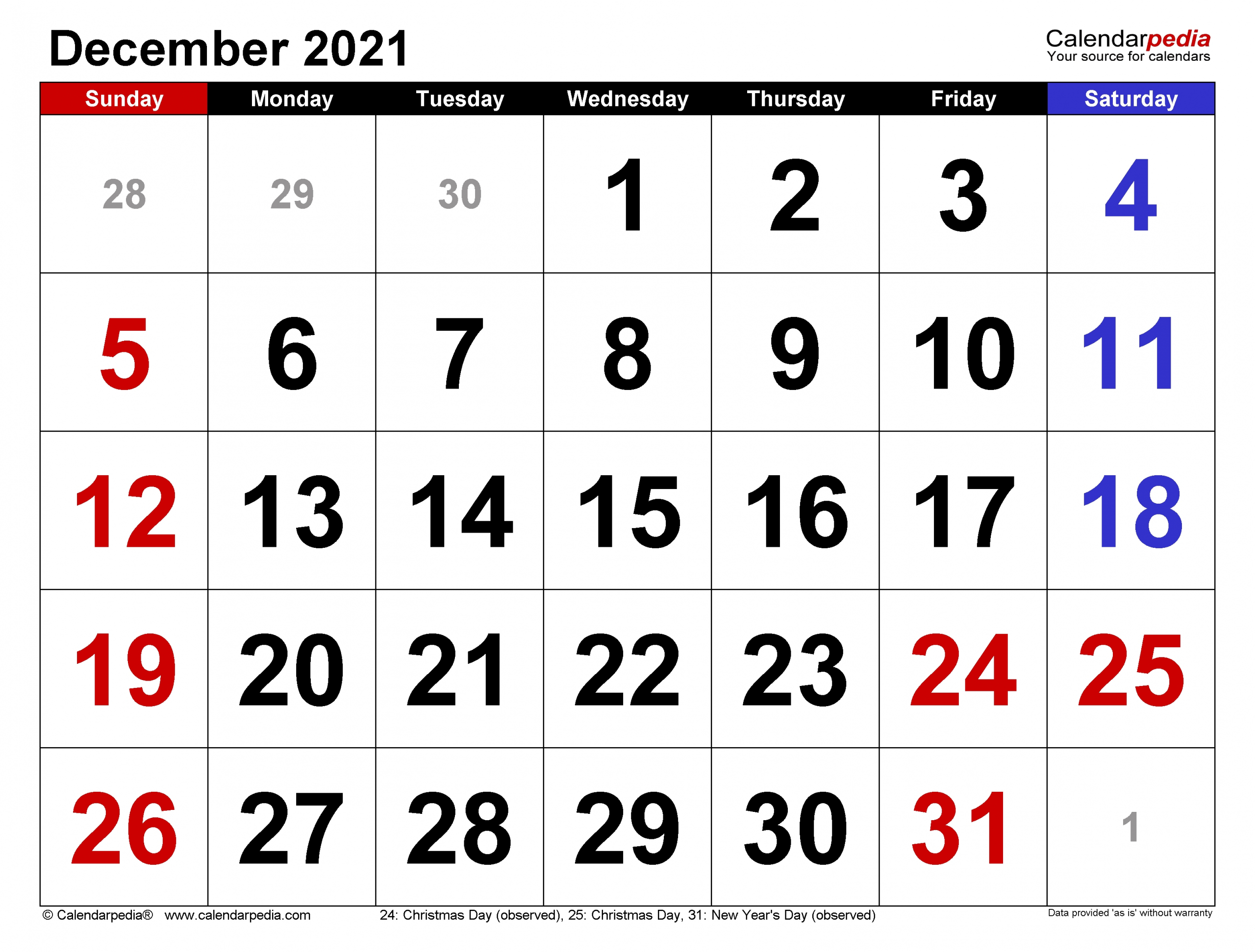 Free Editable December 2021 Calendar | Month Calendar December 2021 Calendar Printable Free