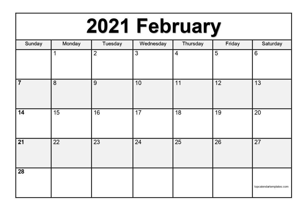 Free February 2021 Calendar Printable (Pdf, Word) December To February Calendar 2021