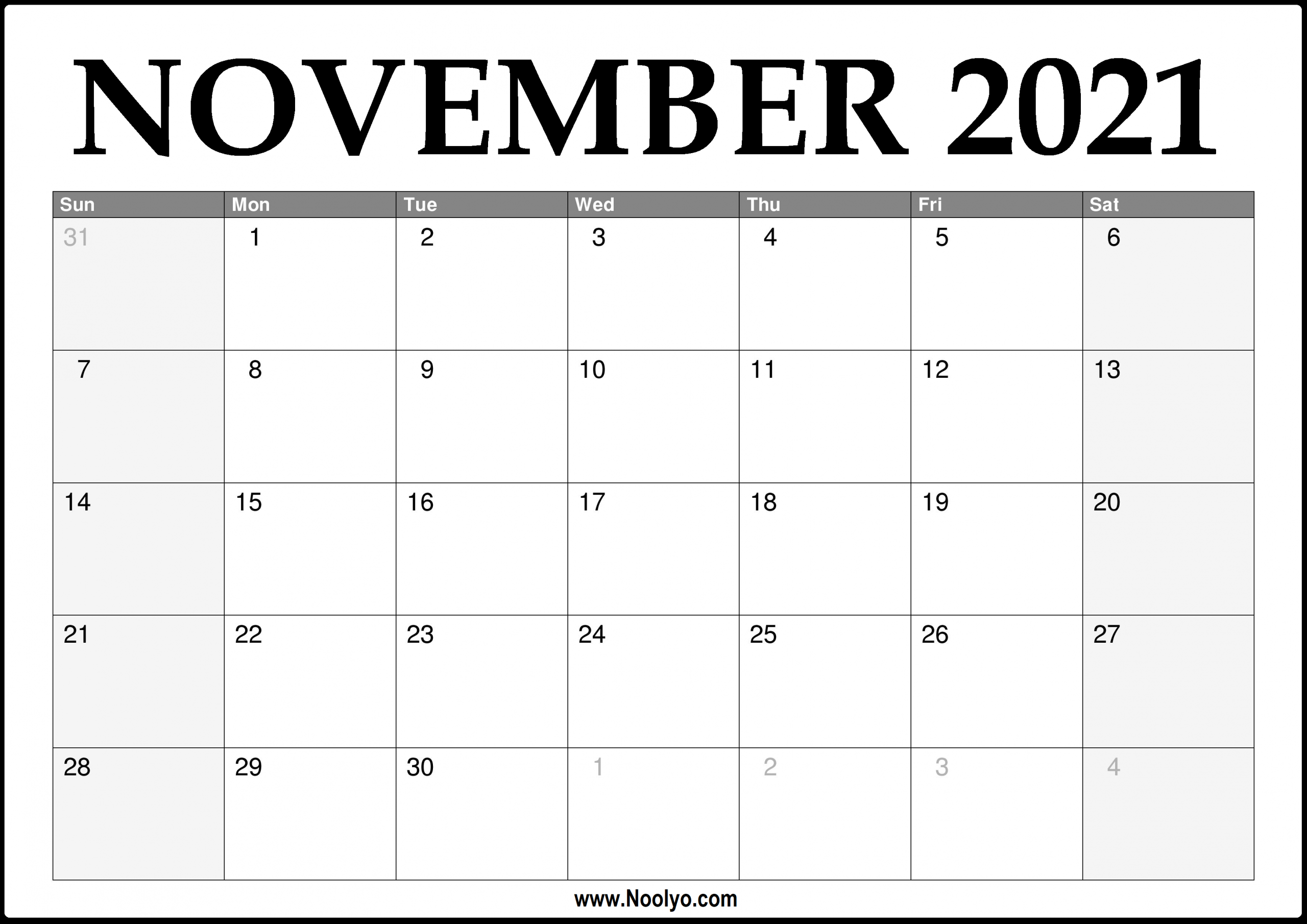 Free November Calendar 2021 | 2021 Calendar Calendar Of November 2021
