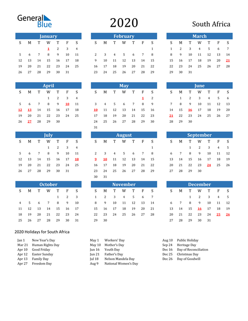 Free Printable Calendar In Pdf, Word And Excel - South Africa December 2021 Calendar South Africa
