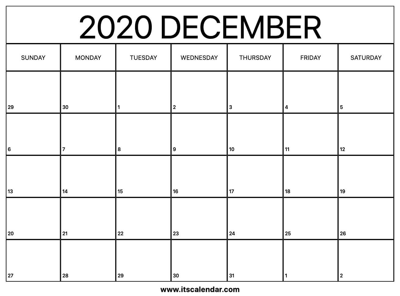 Free Printable December 2020 Calendar Calendar Showing December 2020 And January 2021