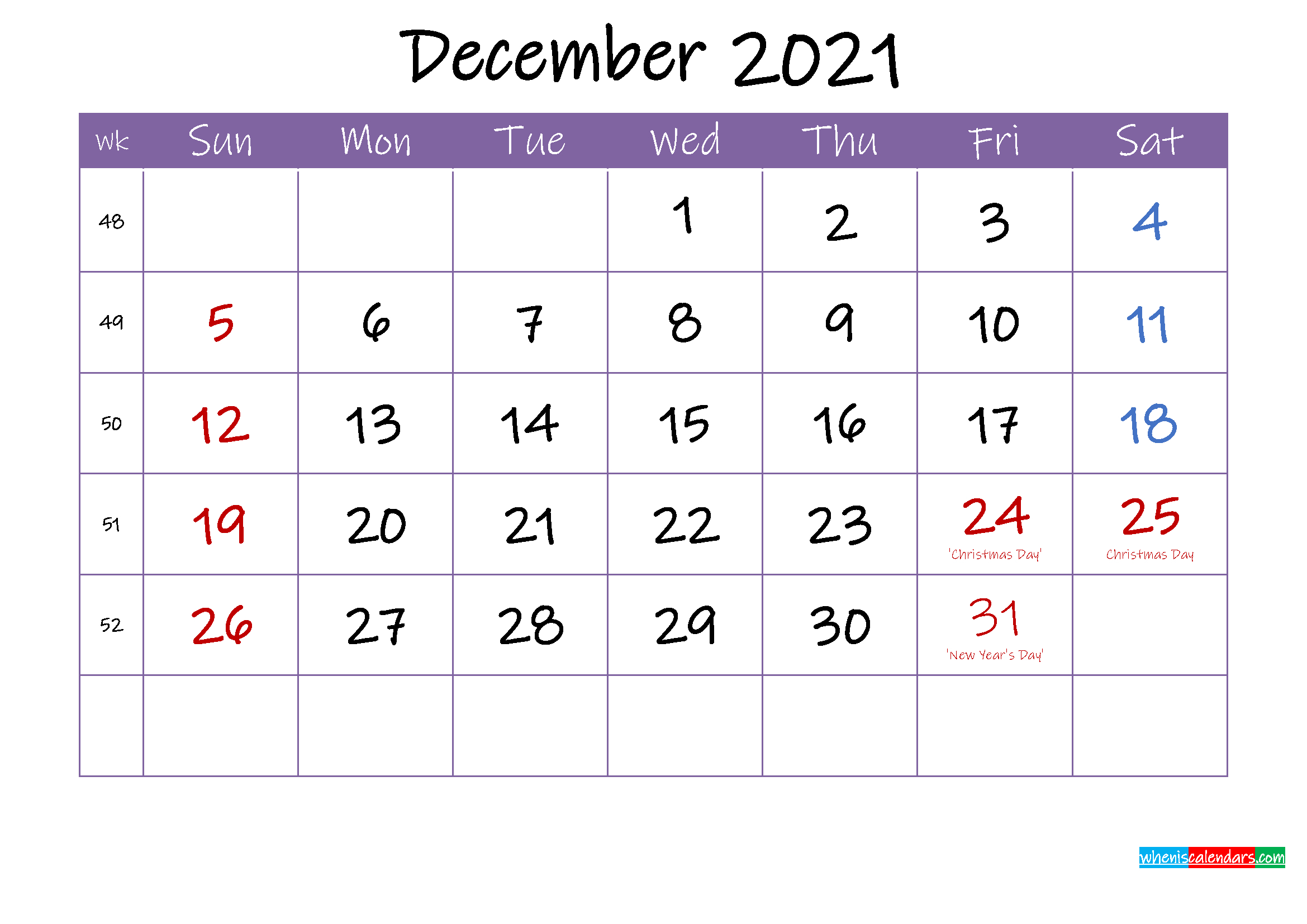 Free Printable December 2021 Calendar With Holidays Editable Calendar December 2020 And January 2021