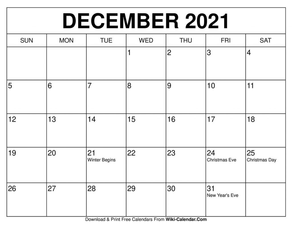 Free Printable December 2021 Calendars May To December 2021 Calendar
