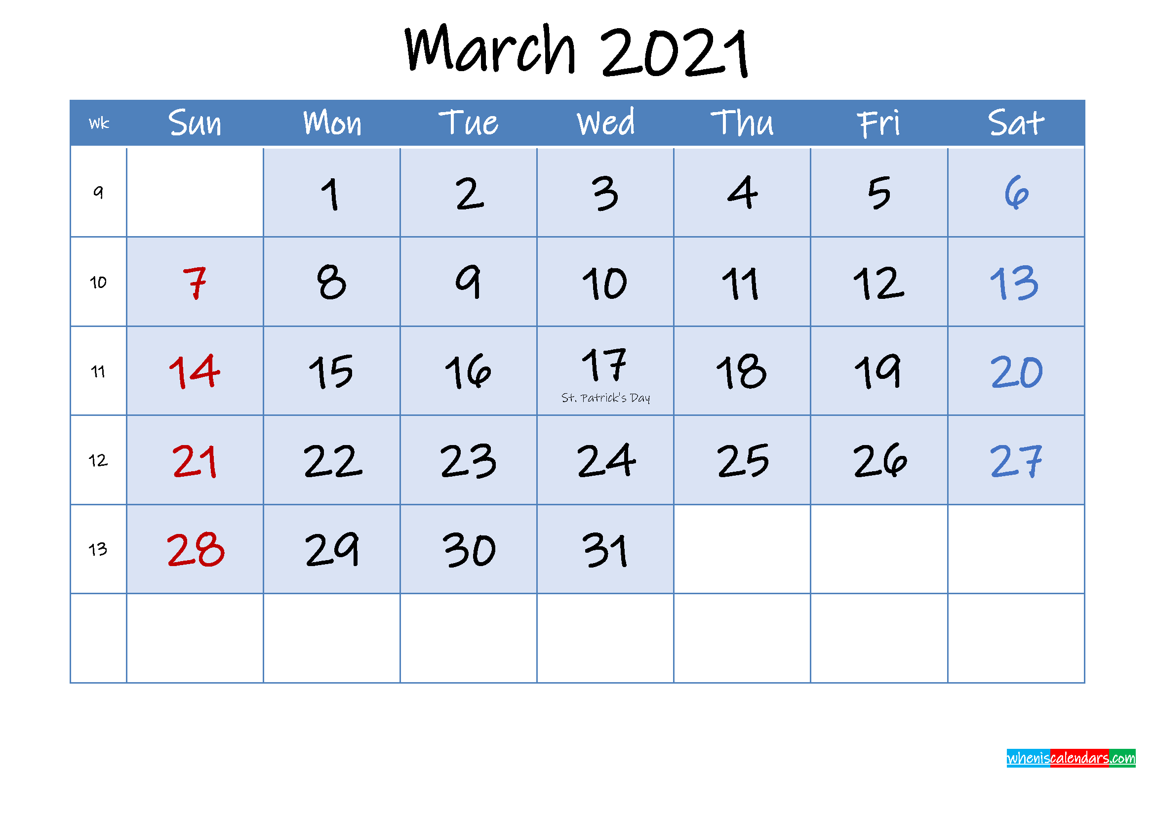 Free Printable March 2021 Calendar - Template Ink21M99 Calendar From November 2020 To March 2021