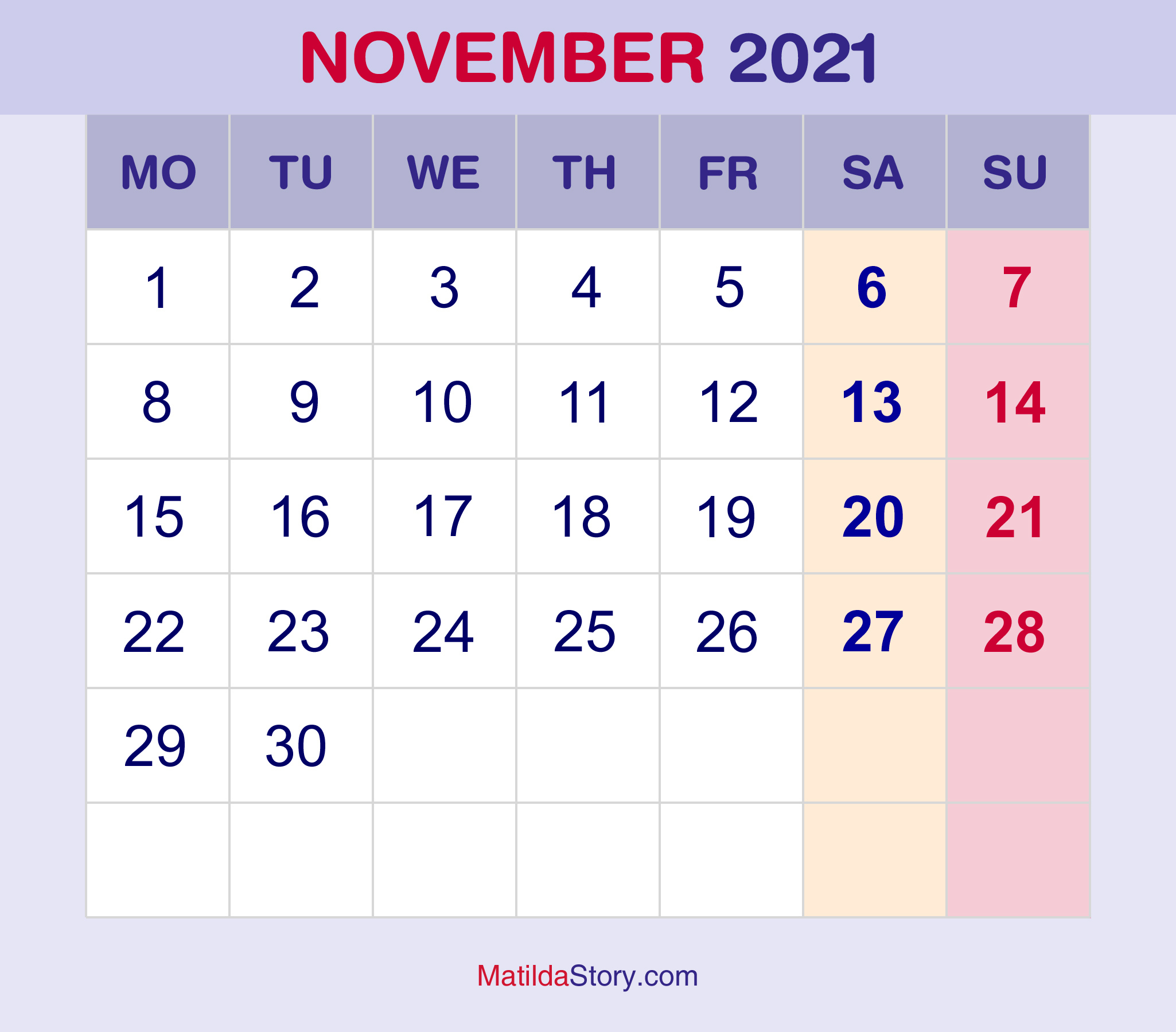 Free Printable Montly Pocket Planner 2021 | Calendar November 2021 Calendar Printable Free