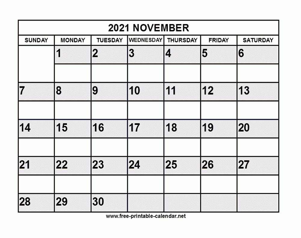 Free Printable November 2021 Calendar November 2021 Calendar Canada