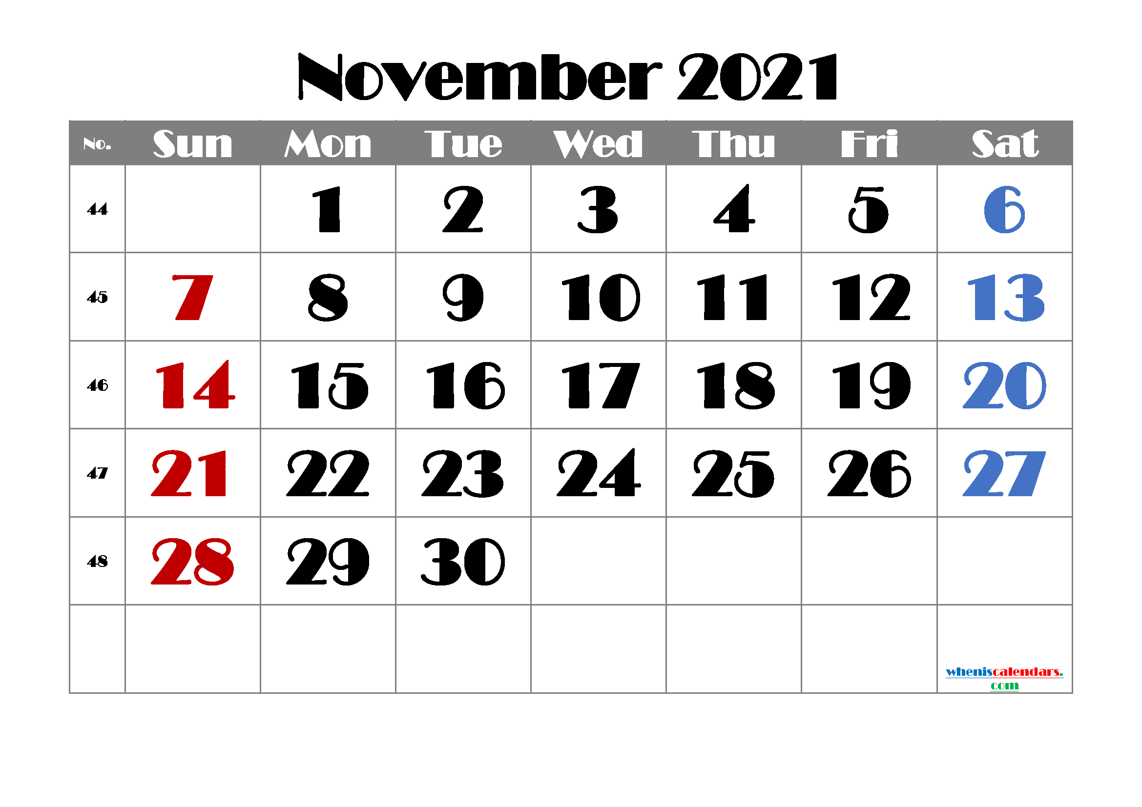 Free Printable November 2021 Calendar | Template M21Broadway1 November 2021 Free Calendar