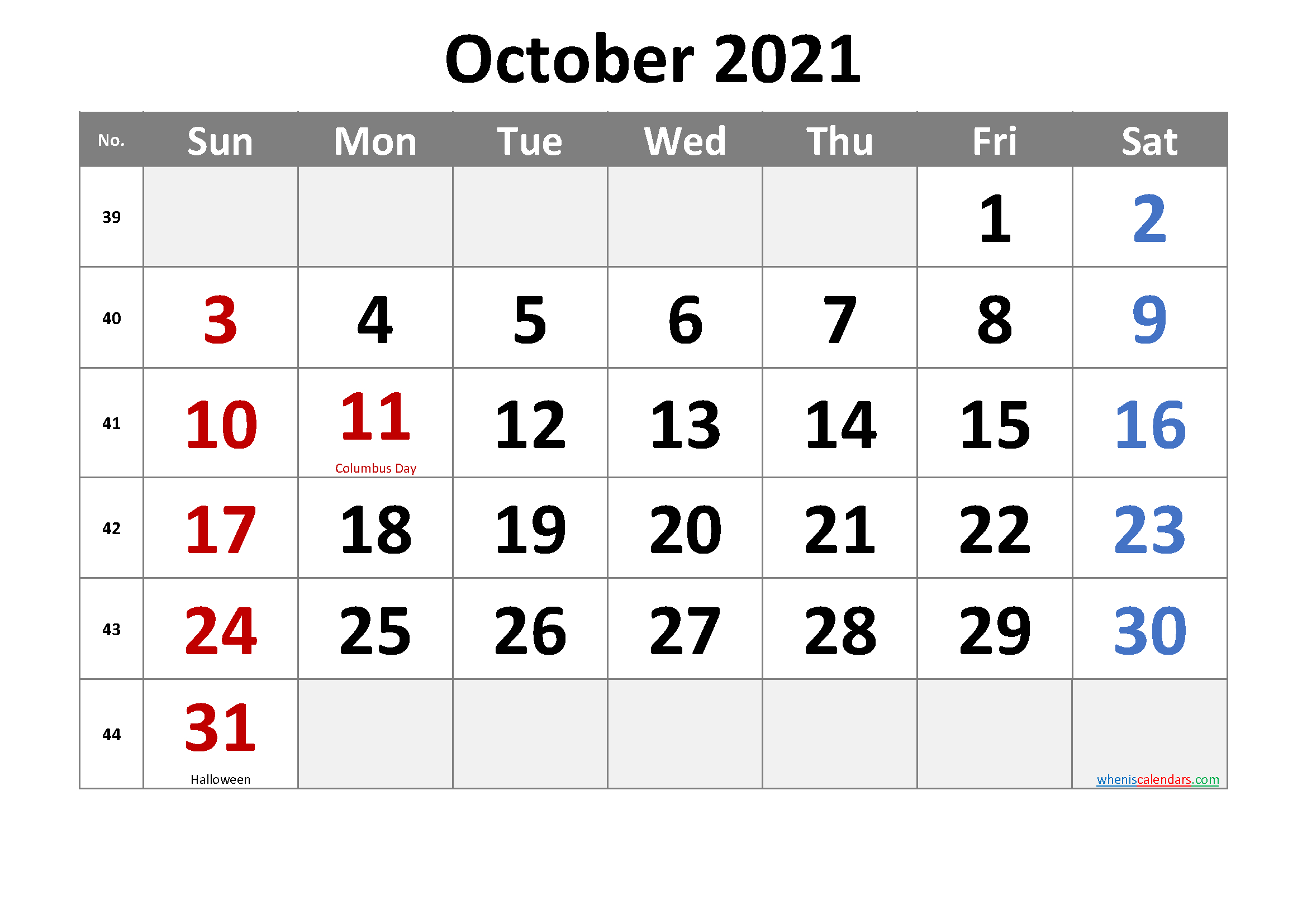 Free Printable October 2021 Calendar With Holidays Wiki Calendar December 2021