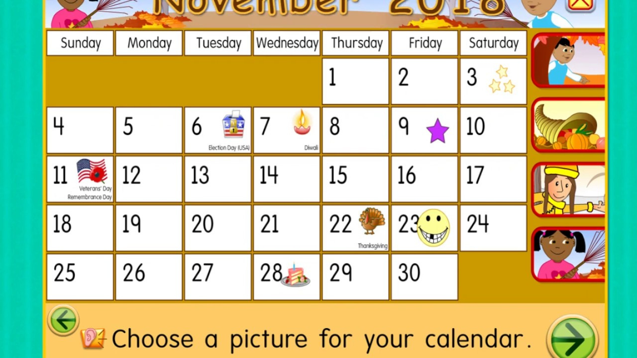 Friday, November 9, 2018 | Daily Calendar For Kids | Starfall - Youtube November 2021 Calendar Youtube