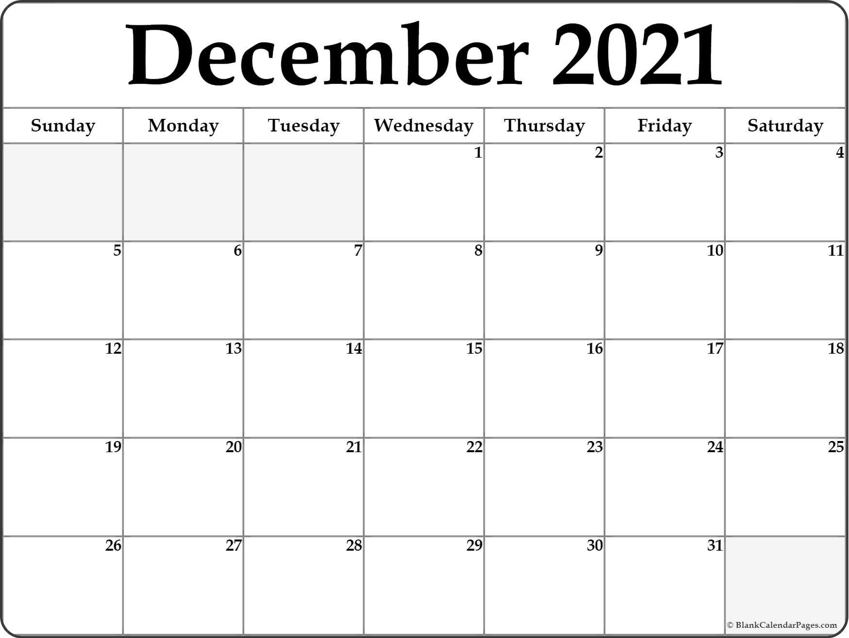 January 2021 Calendar - Free Download Printable Calendar Blank Calendar December 2020 January 2021