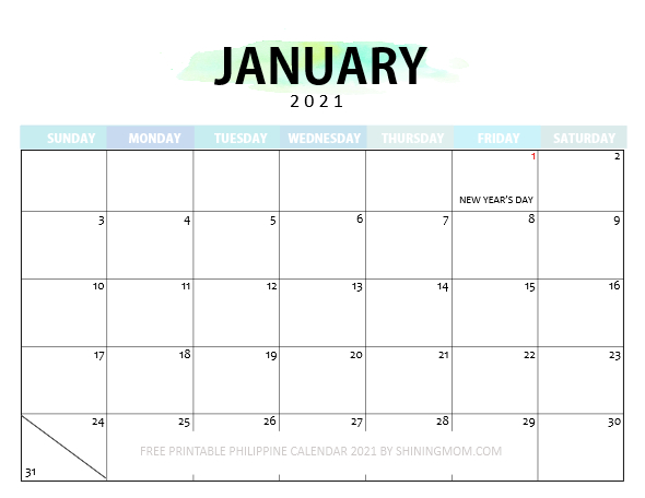 January 2021 Calendar With Holidays Printable - Go-Images Web December 2021 Calendar Philippines