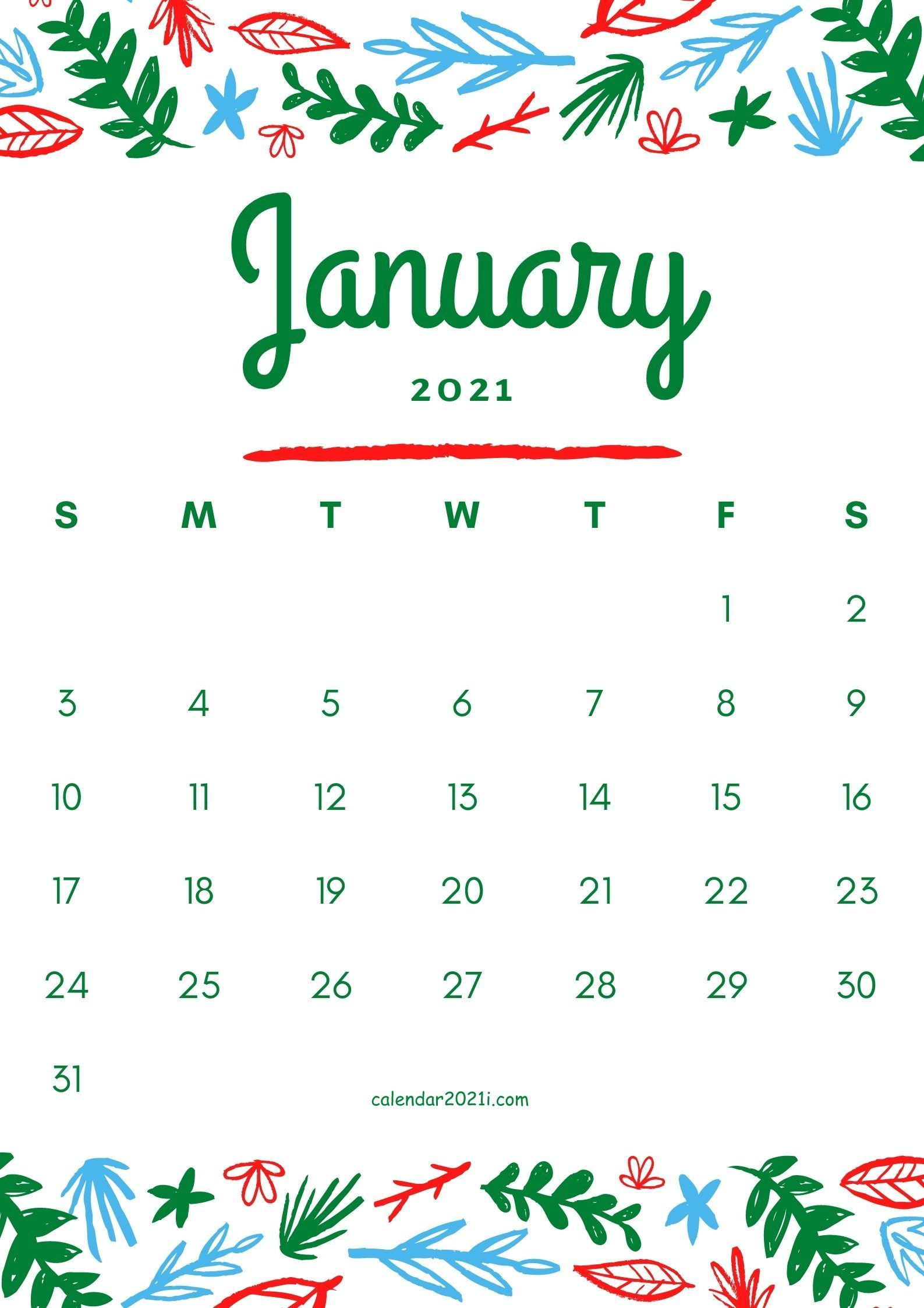 January 2021 Floral Calendar Printable Template Free December 2021 Calendar Wallpaper