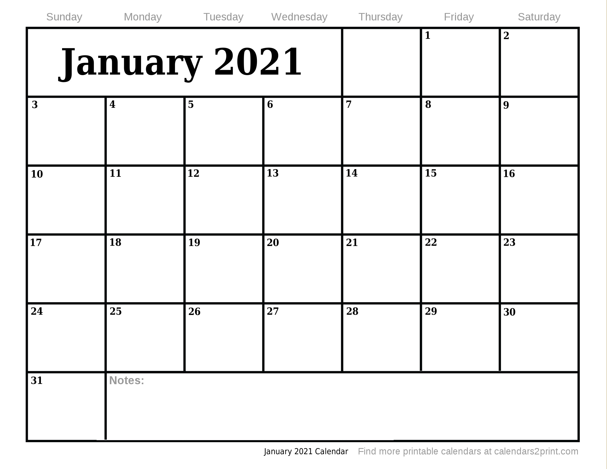 January 2021 Printable Calendar December 2020 And January 2021 Calendar Printable
