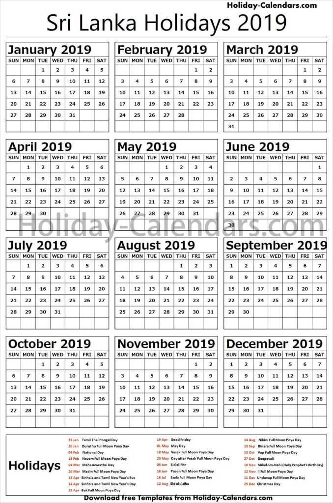 June Calendar 2019 Sri Lanka With Holidays - Calnda December 2021 Calendar Sri Lanka