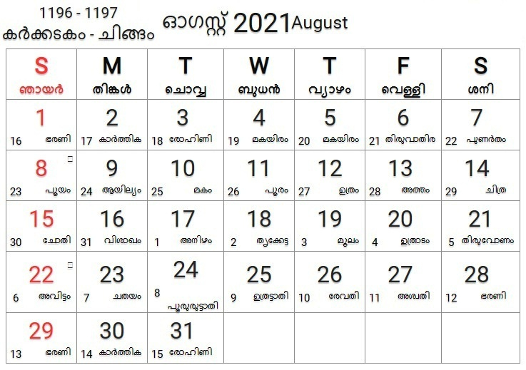 Malayalam Calendar December 2021 | Calendar Nov 2021 Malayalam Calendar 2021 December
