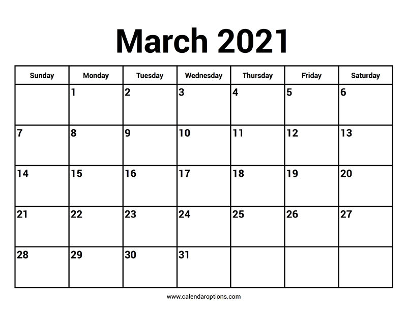 March 2021 Calendars - Calendar Options Calendar November 2020 To March 2021