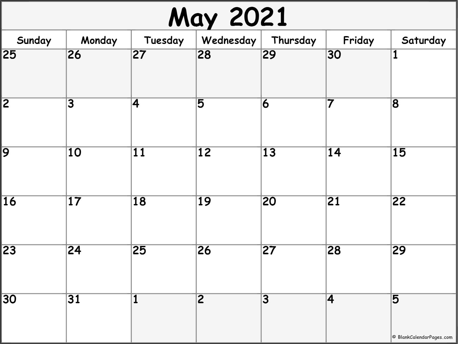May 2021 Calendar | Free Printable Calendar Templates January To December 2021 Calendar
