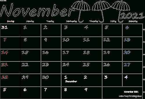 November 2021 Australia Calendar | Free Printable Pdf November 2021 Calendar Canada