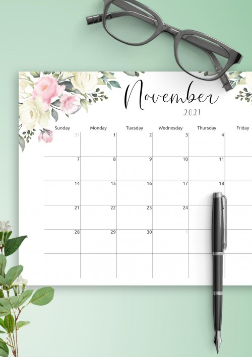 November 2021 Calendar - Download Printable Templates Pdf November 2021 Calendar Page
