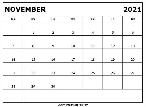 November 2021 Calendar Free - Print Free Calendar 2021 2021 Ka Calendar November