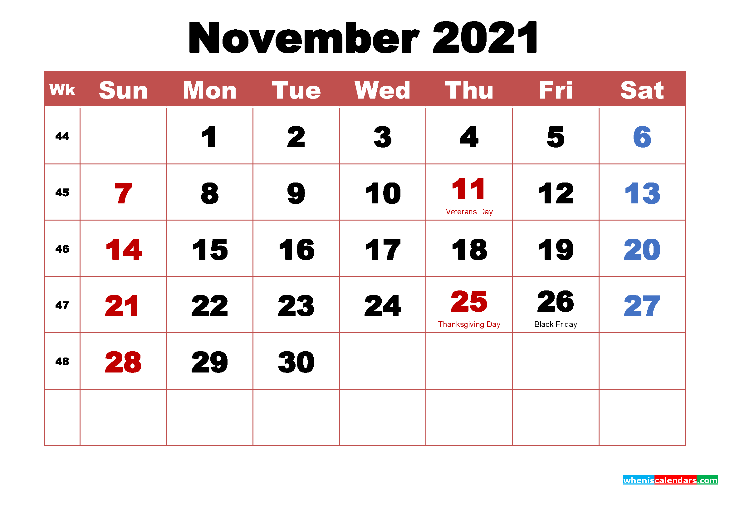 November 2021 Calendar Pdf | Printable March November 2020 - January 2021 Calendar