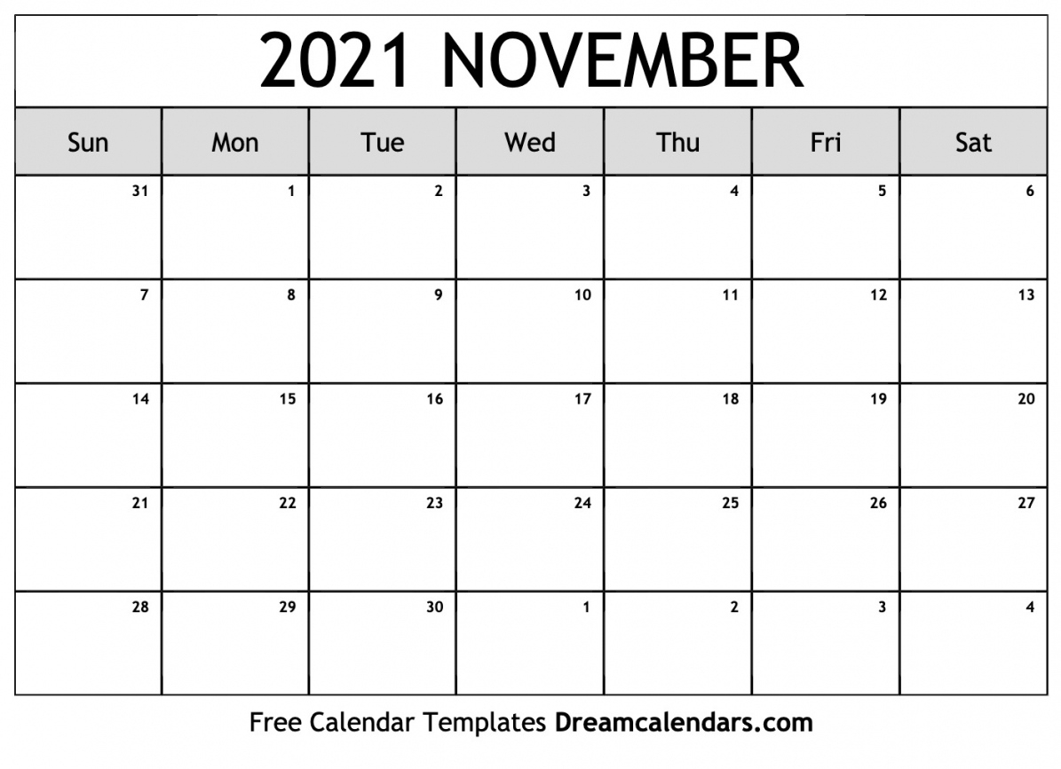 November 2021 Calendar Printable | Free Letter Templates Www.a-Printable-Calendar.com November 2021