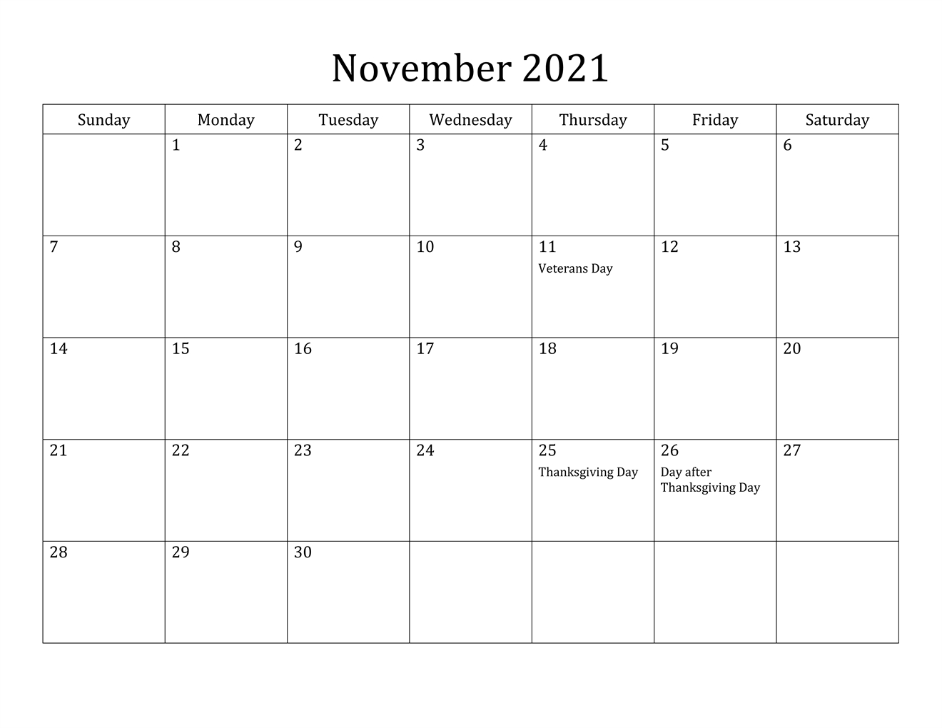 November 2021 Calendar Telugu Printable Blank Calendar Template