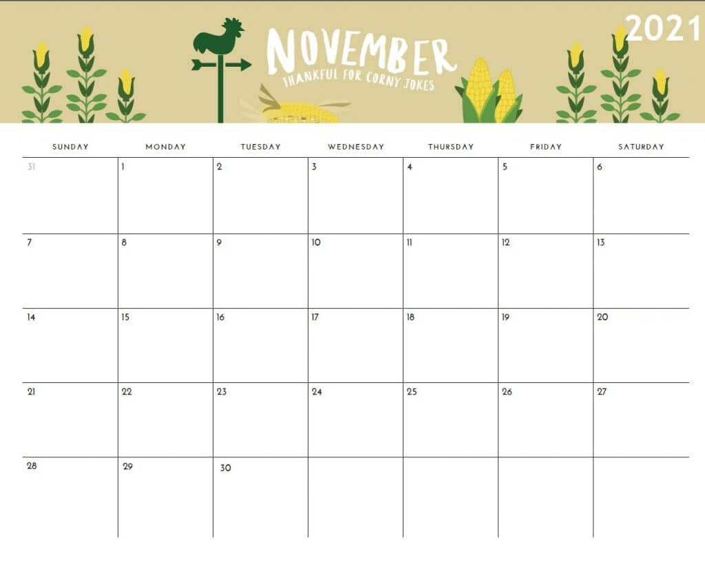 November 2021 Calendar Template - Yearmon 2021 Ka Calendar November