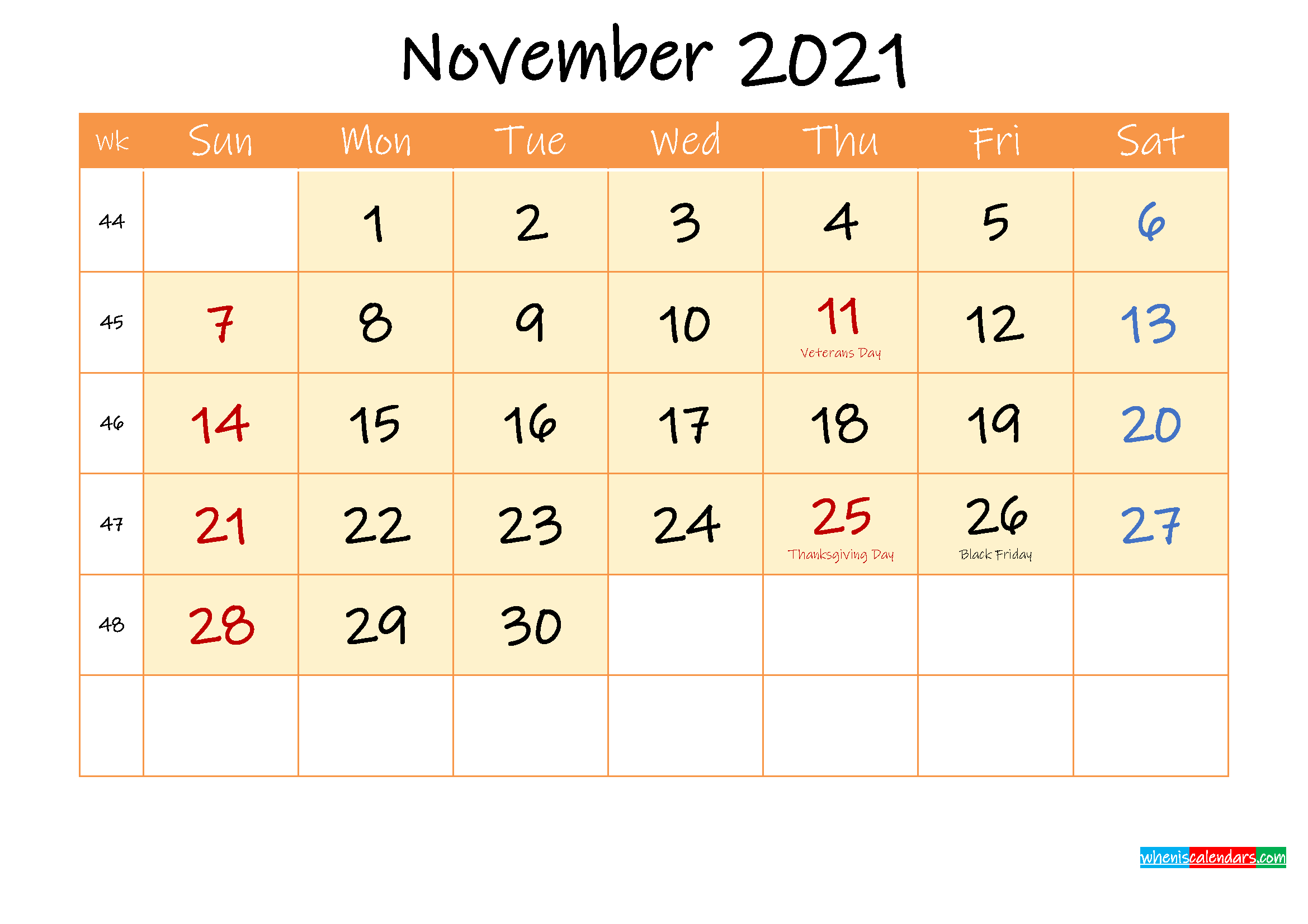 November 2021 Free Printable Calendar - Template Ink21M167 Calendar Of November 2021