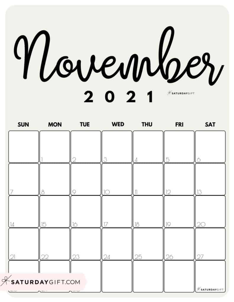 November 2021 Month At A Glance Calendar | Example Elegant November 2021 Calendar