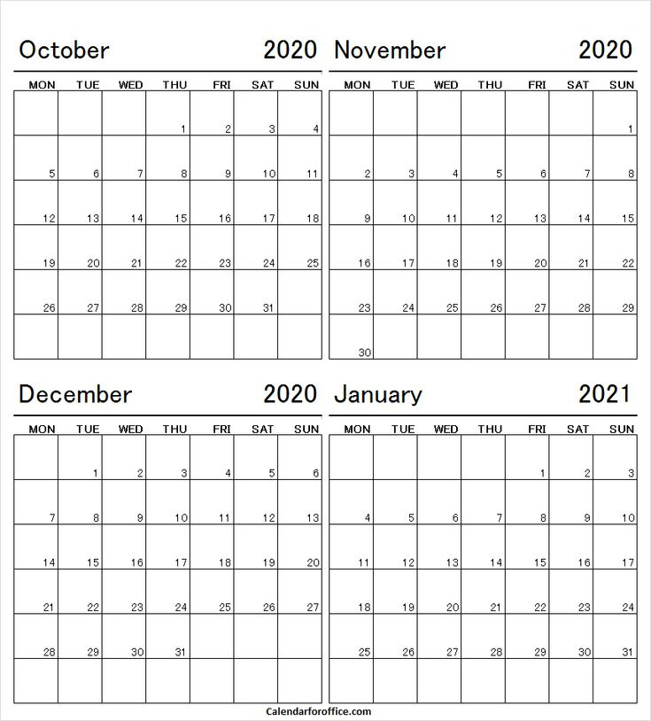 October November December 2020 January 2021 Calendar 2020 December 2021 January Calendar